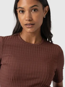 Online Saint and Sofia Adaline Tee - Maroon Rib