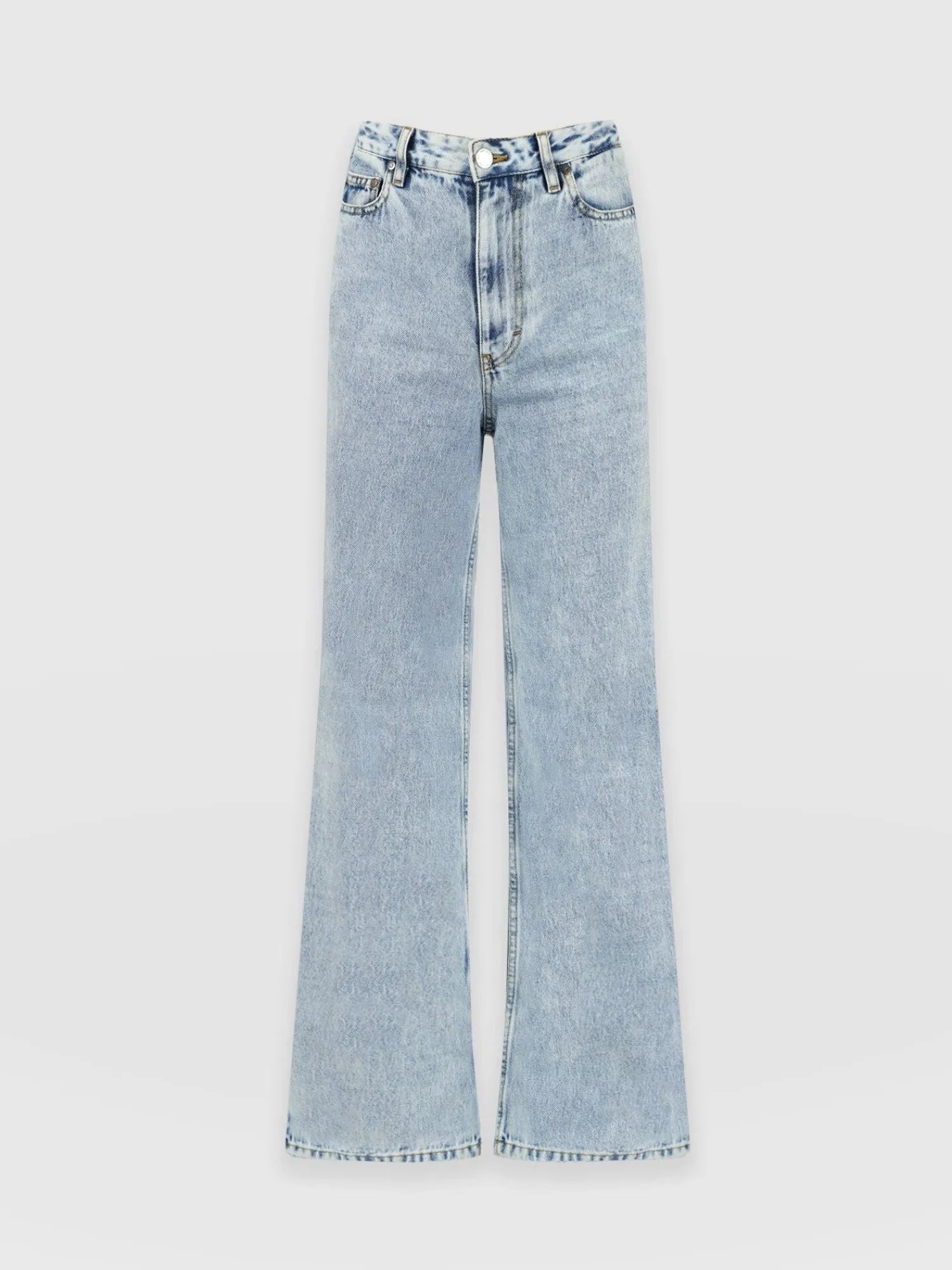 Fashion Saint and Sofia Adjustable Wide Leg Jeans - Pale Blue