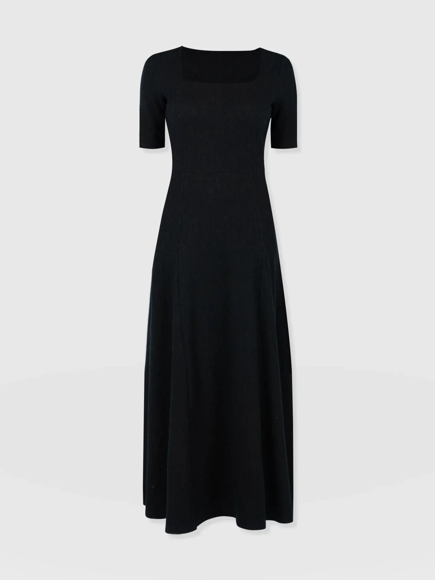 Hot Saint and Sofia Akia Short Sleeve Dress - Black Textured