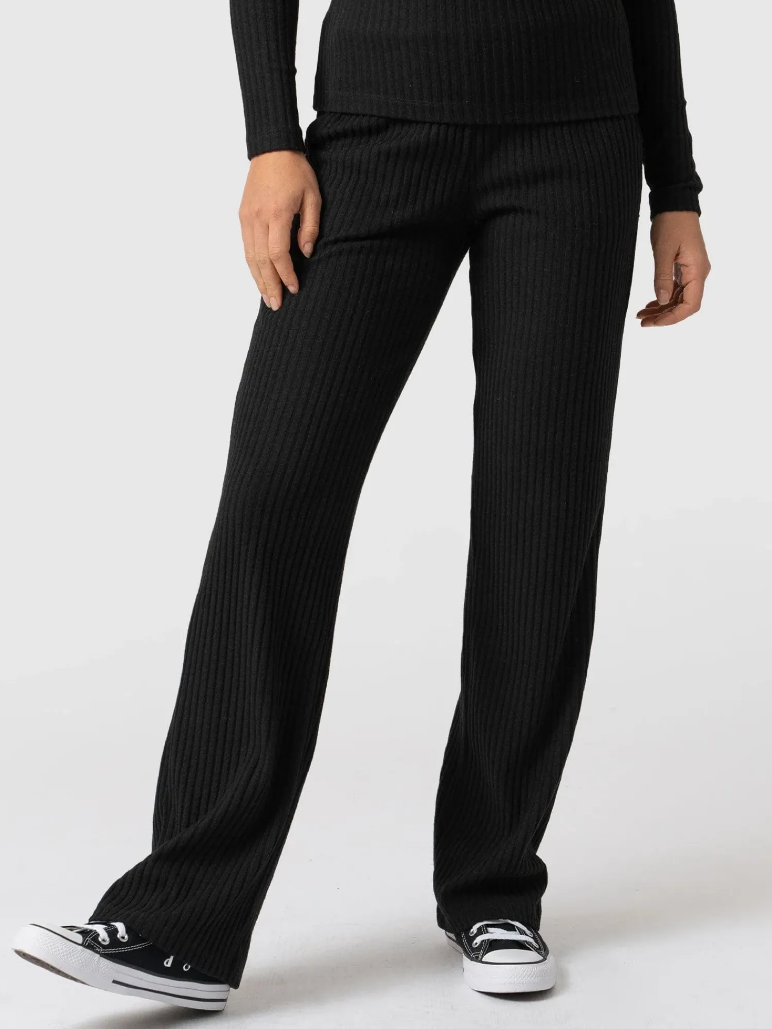 Hot Saint and Sofia Apartment Pant Ribbed - Black Rib