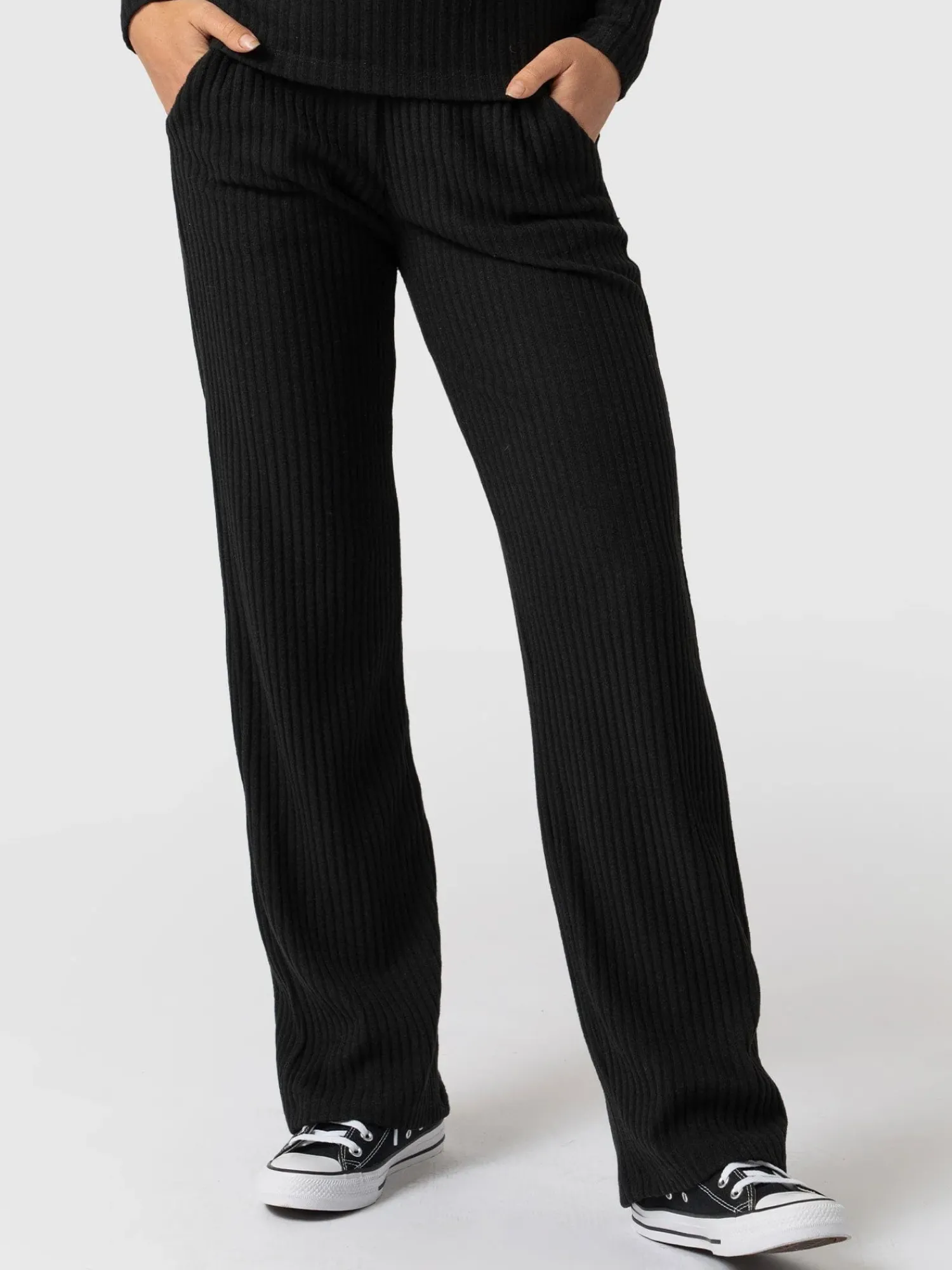 Hot Saint and Sofia Apartment Pant Ribbed - Black Rib