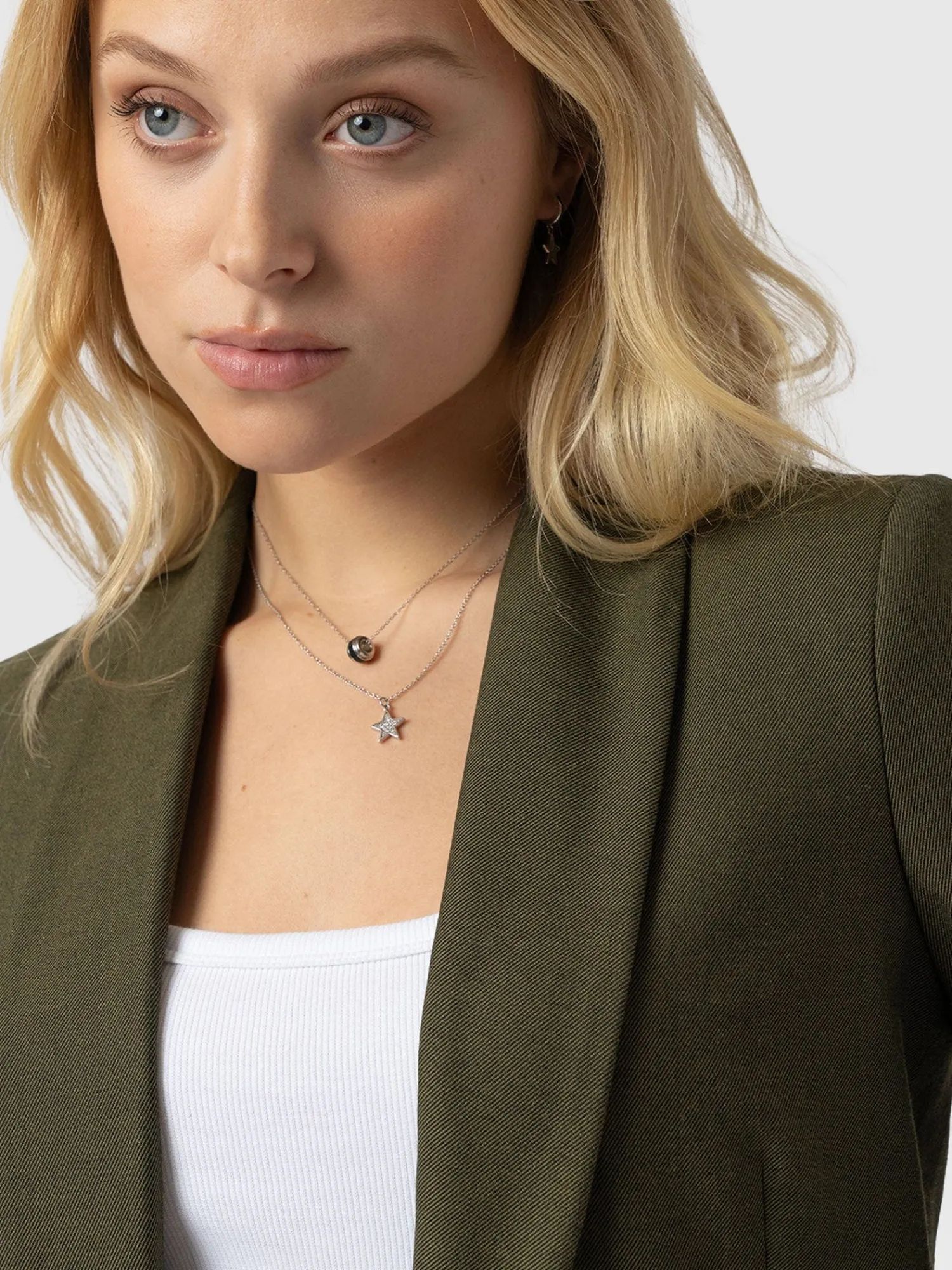 New Saint and Sofia Argent Blazer - Khaki