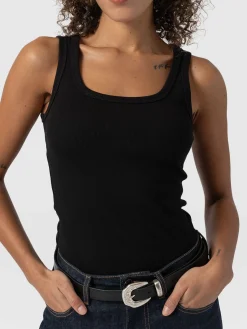 Fashion Saint and Sofia Asher Scoop Neck Vest - Black
