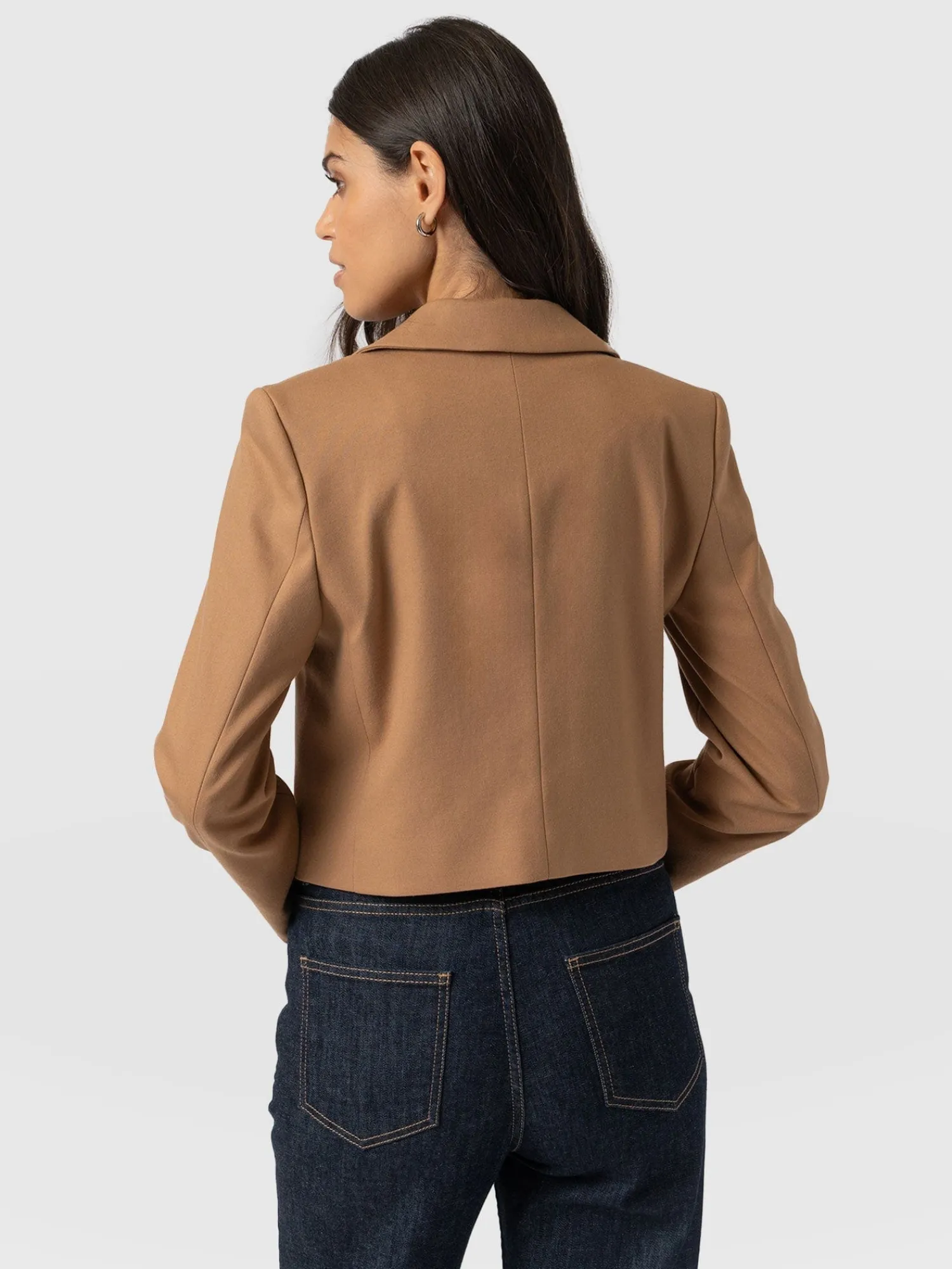 Hot Saint and Sofia Astrid Crop Blazer - Camel