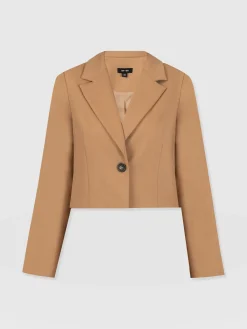 Hot Saint and Sofia Astrid Crop Blazer - Camel