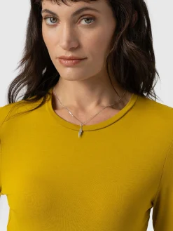 Online Saint and Sofia Austen Crew Neck Long Sleeve Tee - Mustard