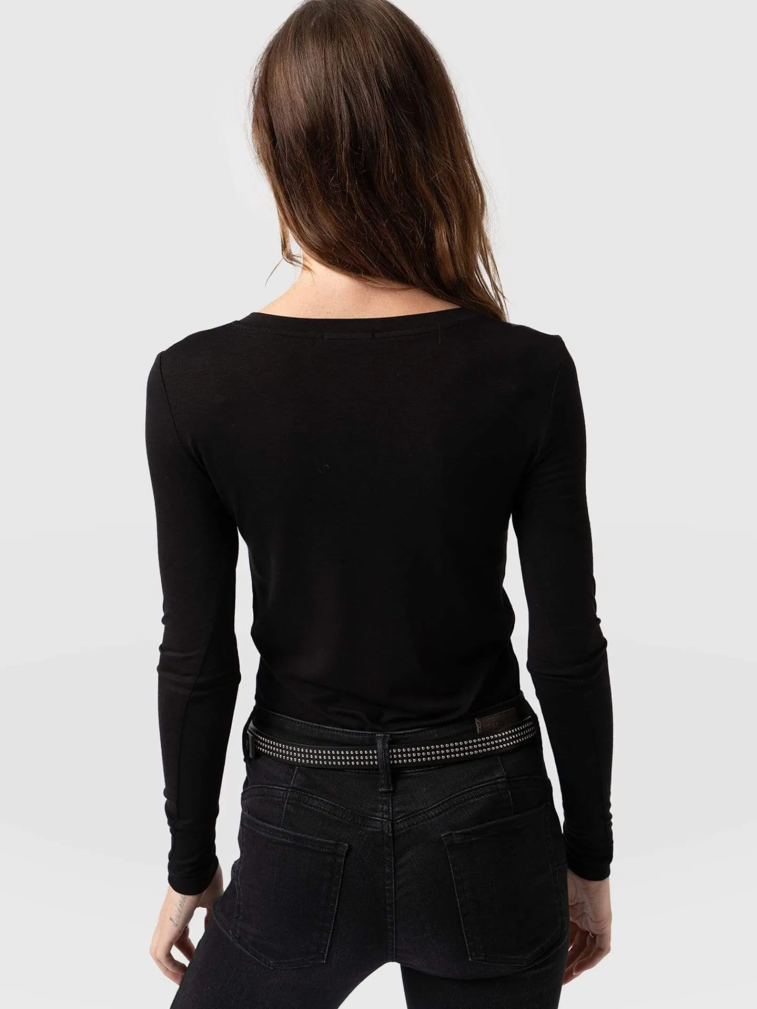 Discount Saint and Sofia Austen V Neck Tee - Black