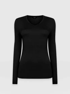 Discount Saint and Sofia Austen V Neck Tee - Black