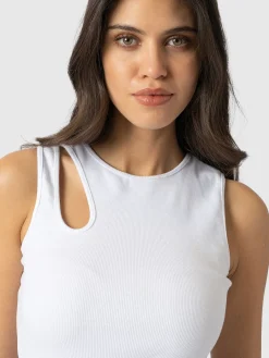 Fashion Saint and Sofia Axel Cut Out Vest - White