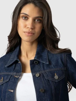 Discount Saint and Sofia Bowie Denim Jacket - Indigo Blue