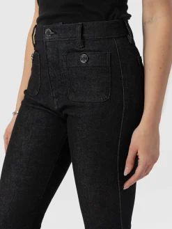 Outlet Saint and Sofia Bowie Stretch Flare Jeans - Black Wash