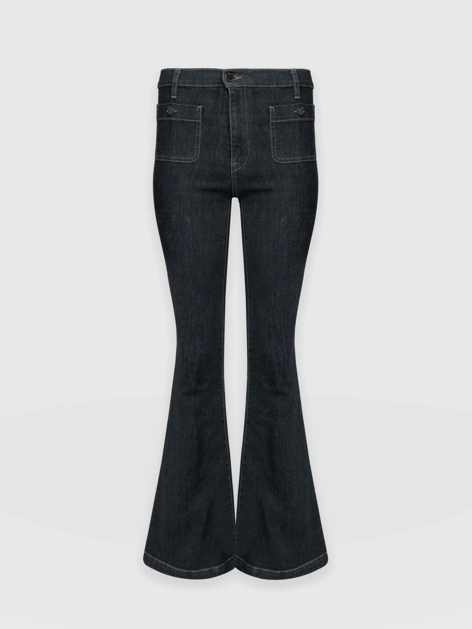 Outlet Saint and Sofia Bowie Stretch Flare Jeans - Black Wash
