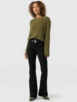 Online Saint and Sofia Bowie Stretch Flare Jeans - Jet Black
