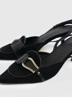 Fashion Saint and Sofia Bridget Sling Back Heels - Black