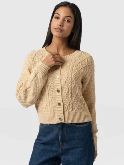 Fashion Saint and Sofia Bronte Cable Cardigan - Yellow