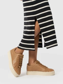 Outlet Saint and Sofia Brook Scallop Sneaker - Tan
