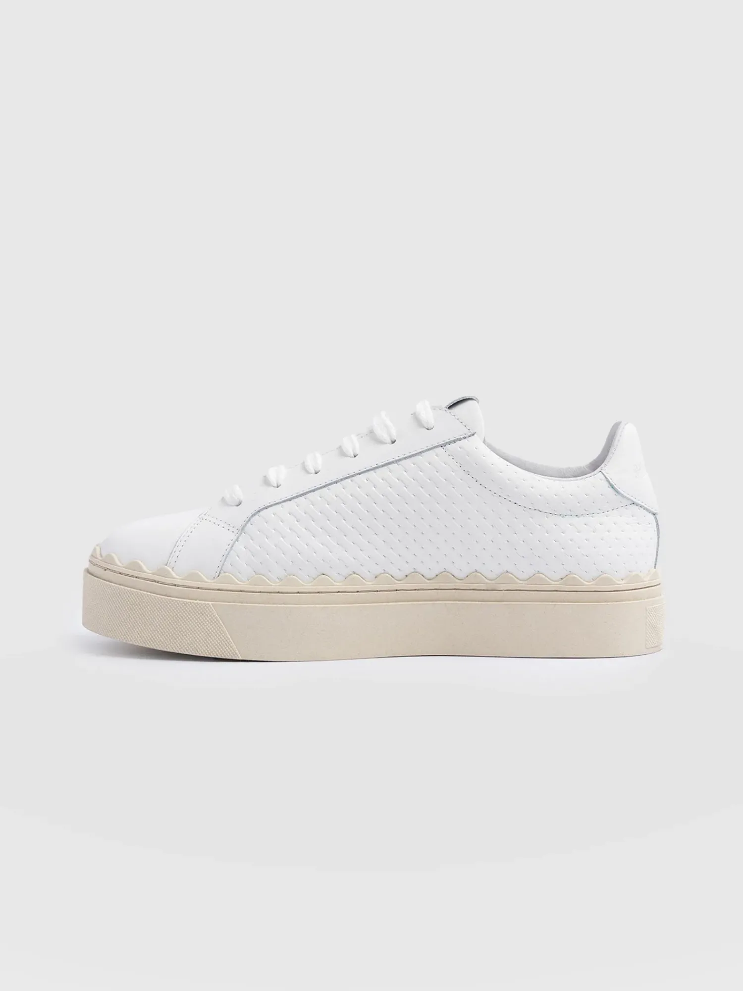 Fashion Saint and Sofia Brook Scallop Sneaker - White