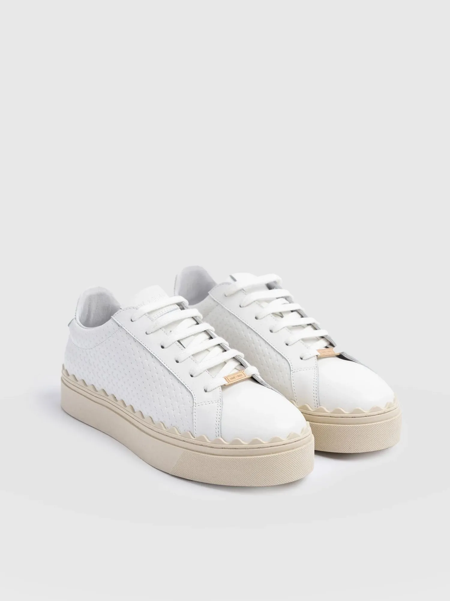 Fashion Saint and Sofia Brook Scallop Sneaker - White