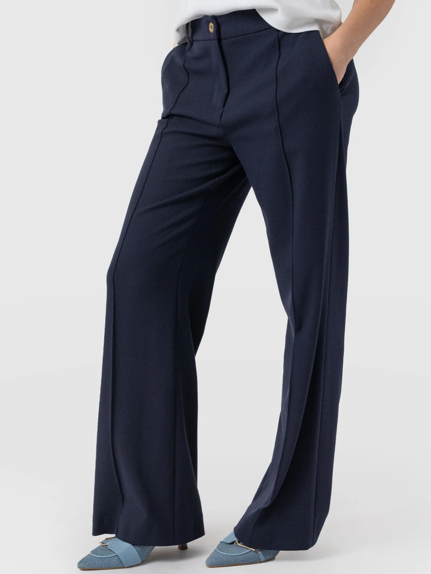 Outlet Saint and Sofia Cambridge Tailored Wide Leg Pant - Navy