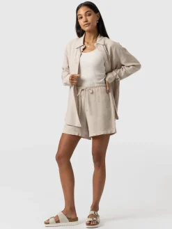 Hot Saint and Sofia Corinne Linen Short - Oatmeal