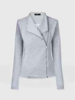 Discount Saint and Sofia Cotton Biker Jacket - Grey