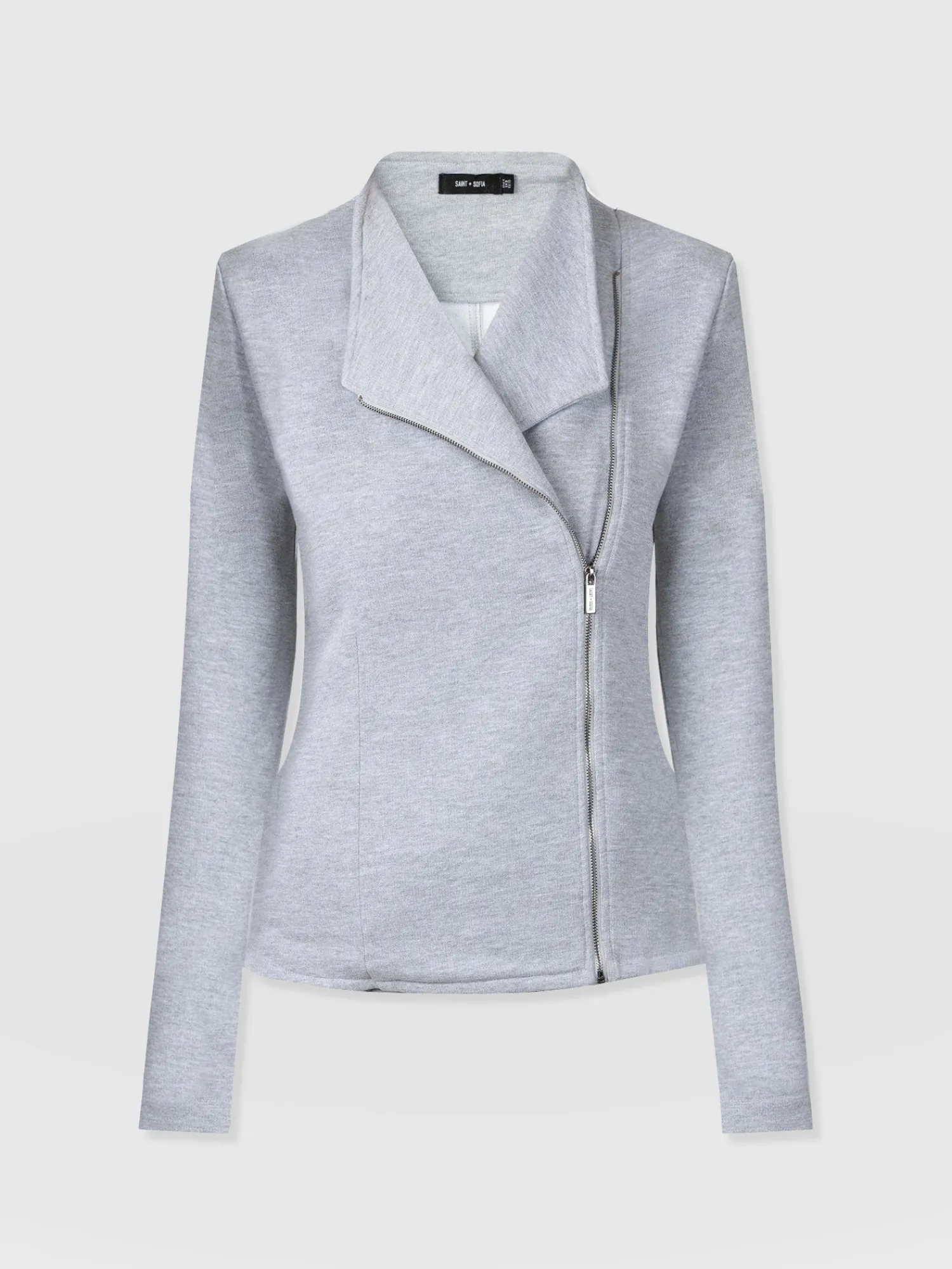 Discount Saint and Sofia Cotton Biker Jacket - Grey
