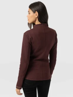 Discount Saint and Sofia Cotton Biker Jacket - Maroon - Bronze Stripe