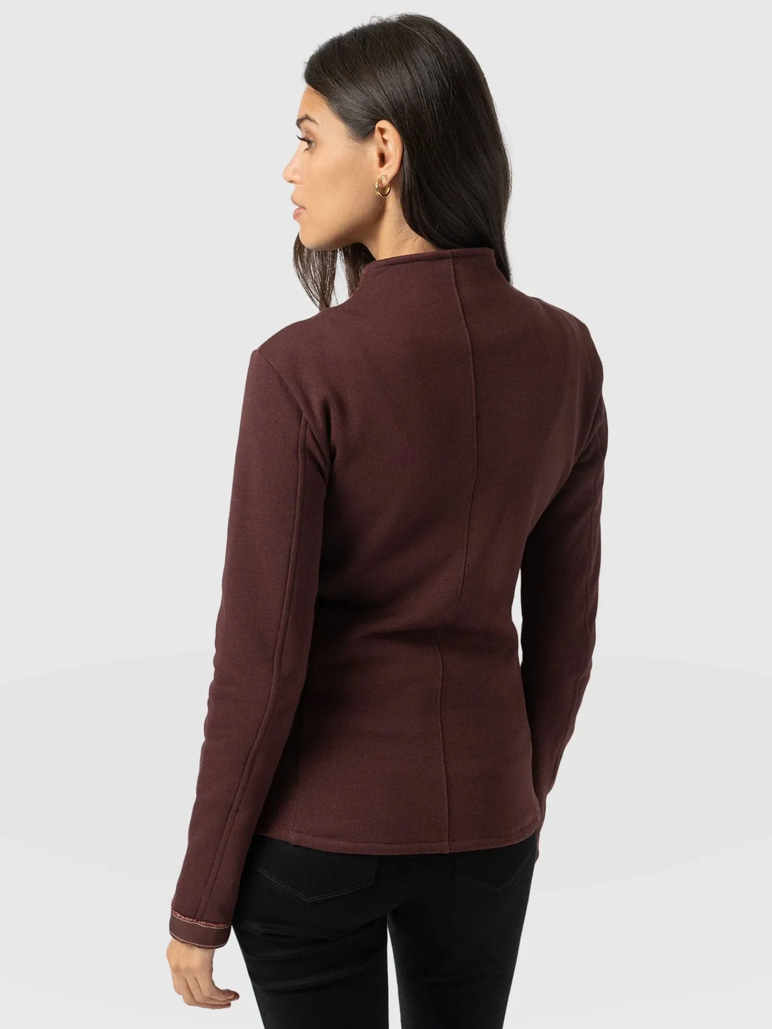 Discount Saint and Sofia Cotton Biker Jacket - Maroon - Bronze Stripe