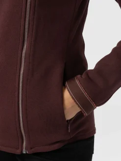Discount Saint and Sofia Cotton Biker Jacket - Maroon - Bronze Stripe