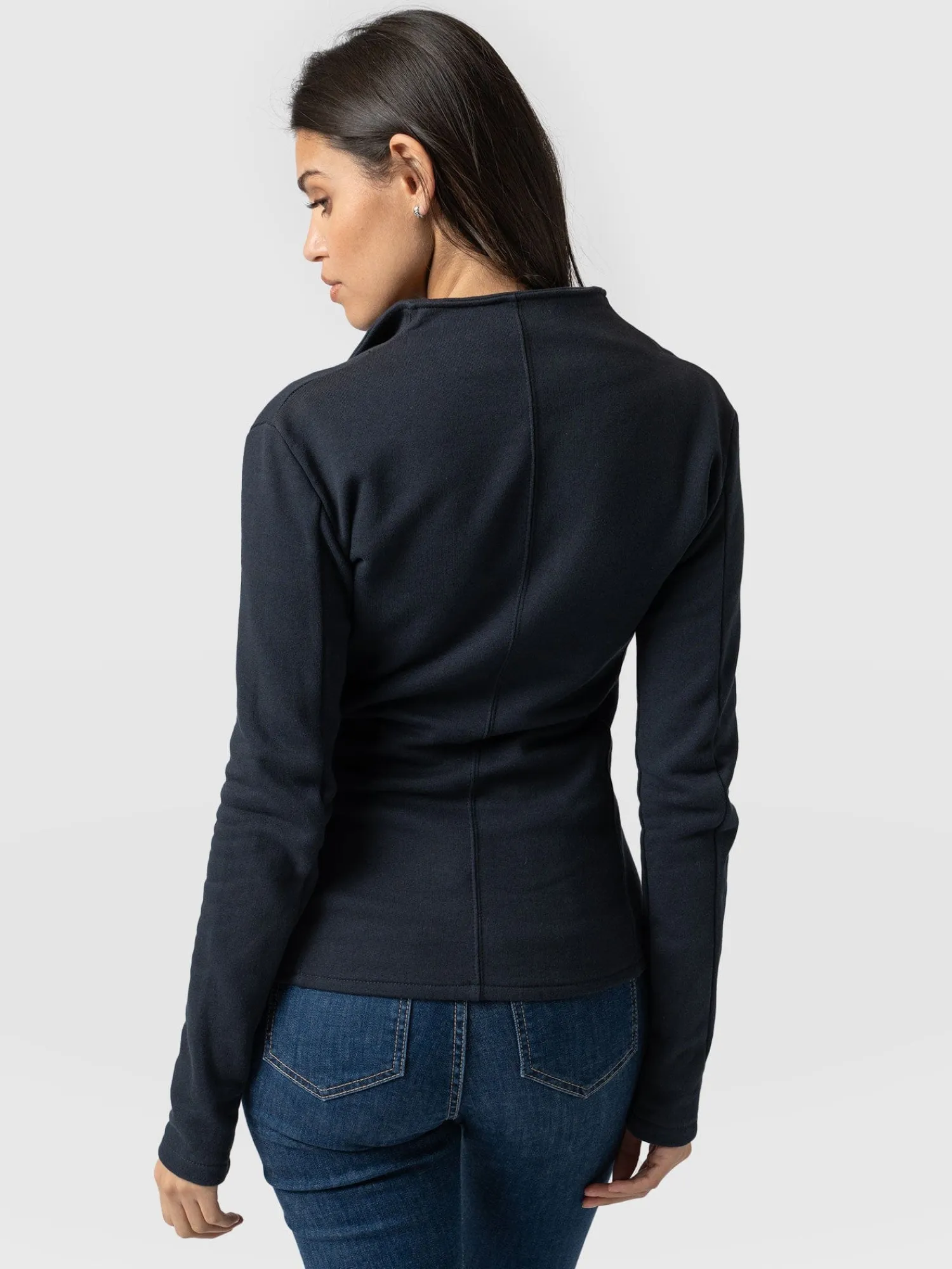Discount Saint and Sofia Cotton Biker Jacket - Navy