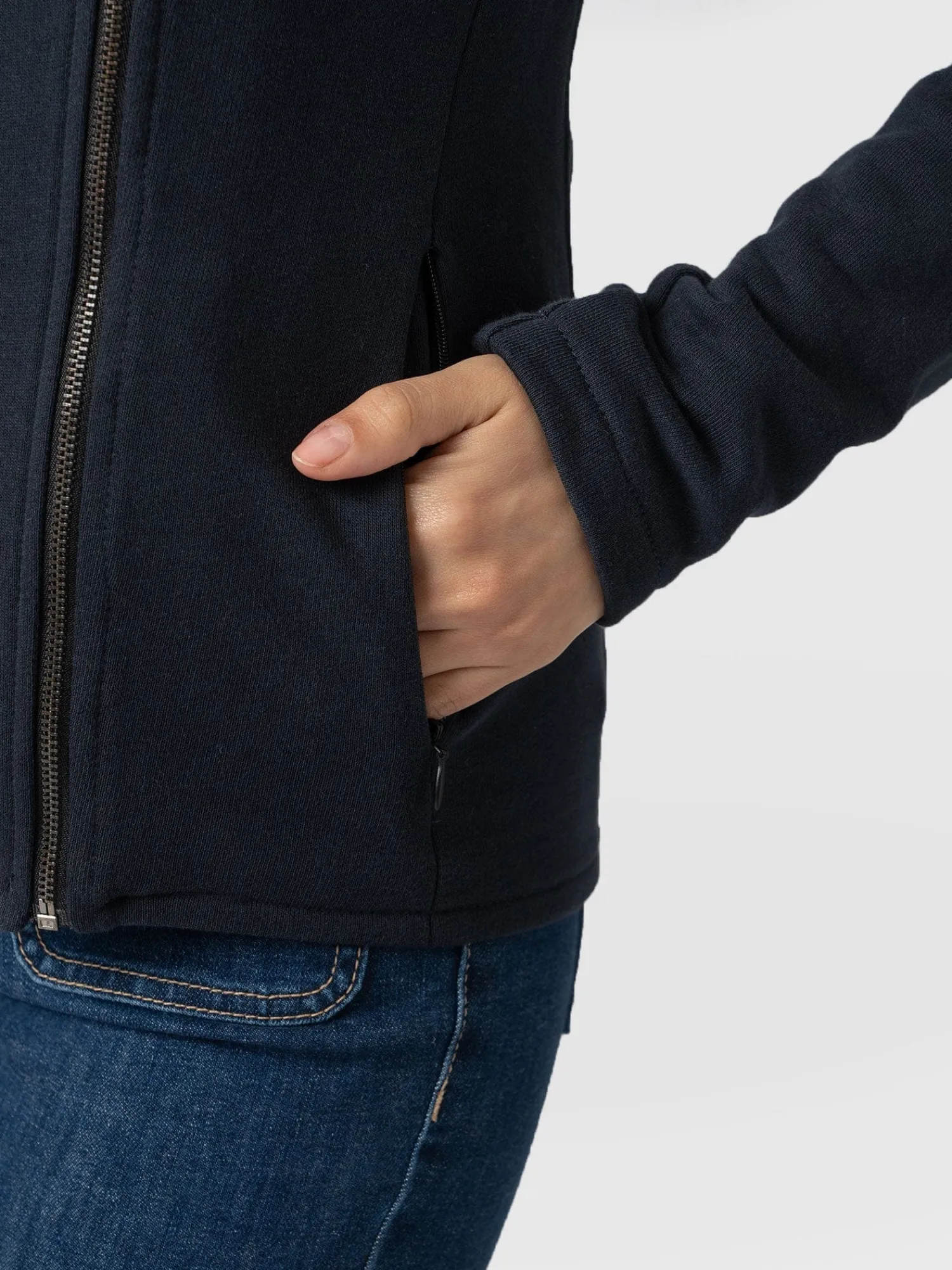 Discount Saint and Sofia Cotton Biker Jacket - Navy