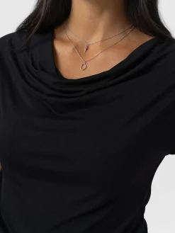Hot Saint and Sofia Cowl Neck Tee - Black