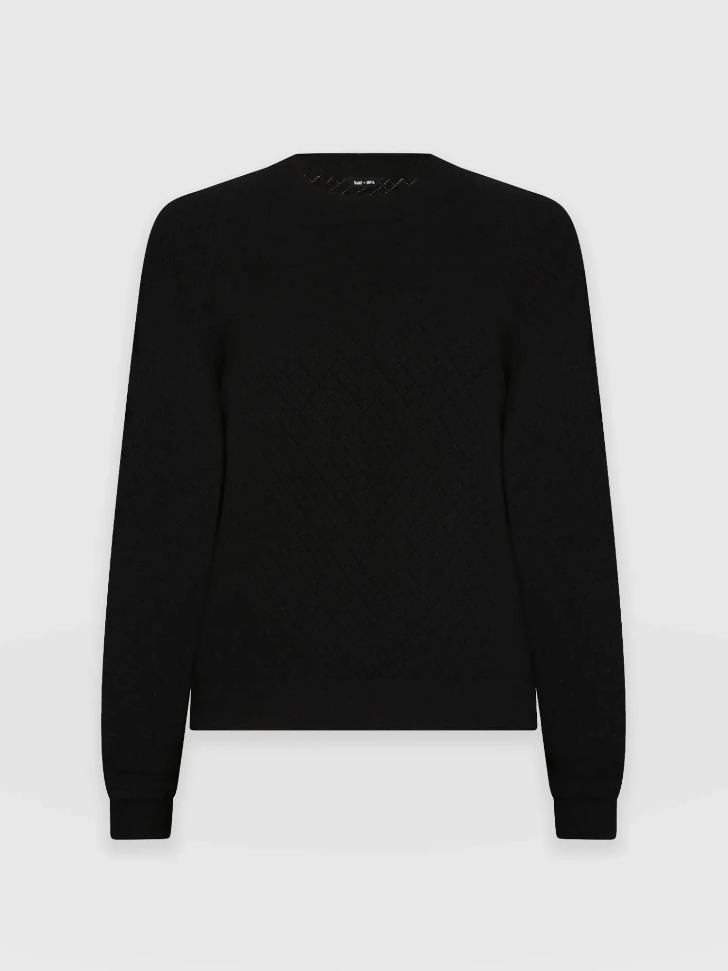 Online Saint and Sofia Diamond Knit Sweater - Black