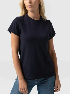 Discount Saint and Sofia Easy Cotton Tee - Navy