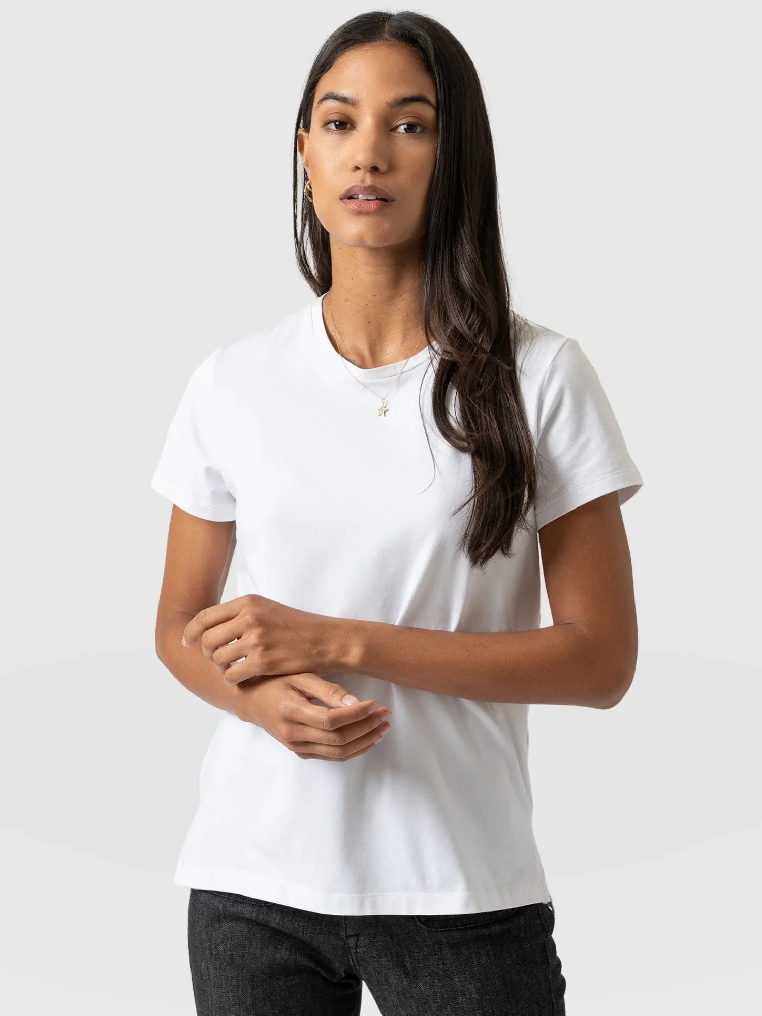 Online Saint and Sofia Easy Cotton Tee - White