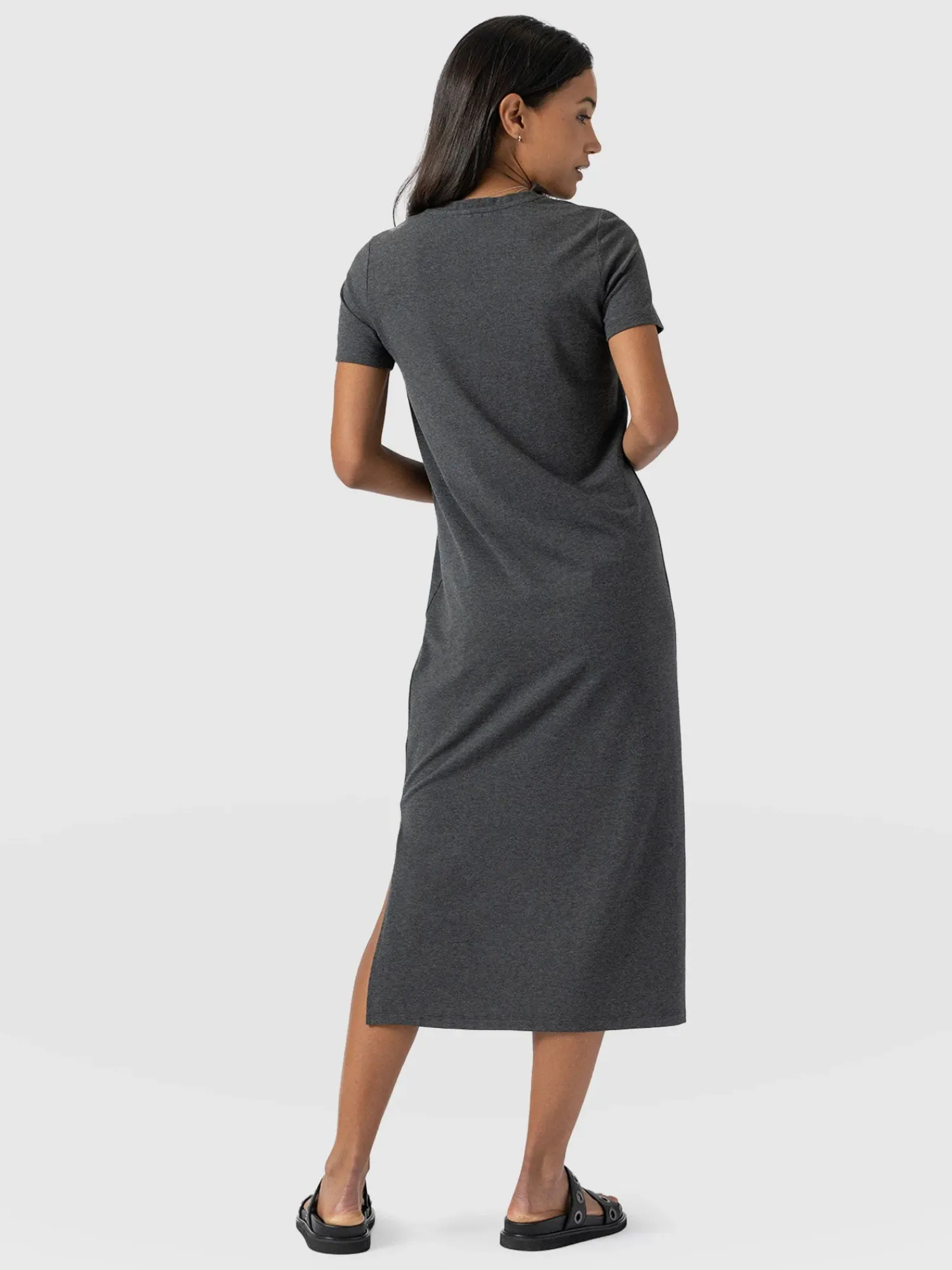 New Saint and Sofia Easy T-Shirt Midi Dress - Charcoal