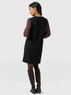 Fashion Saint and Sofia Esme Zip Up Dress - Brown Leopard