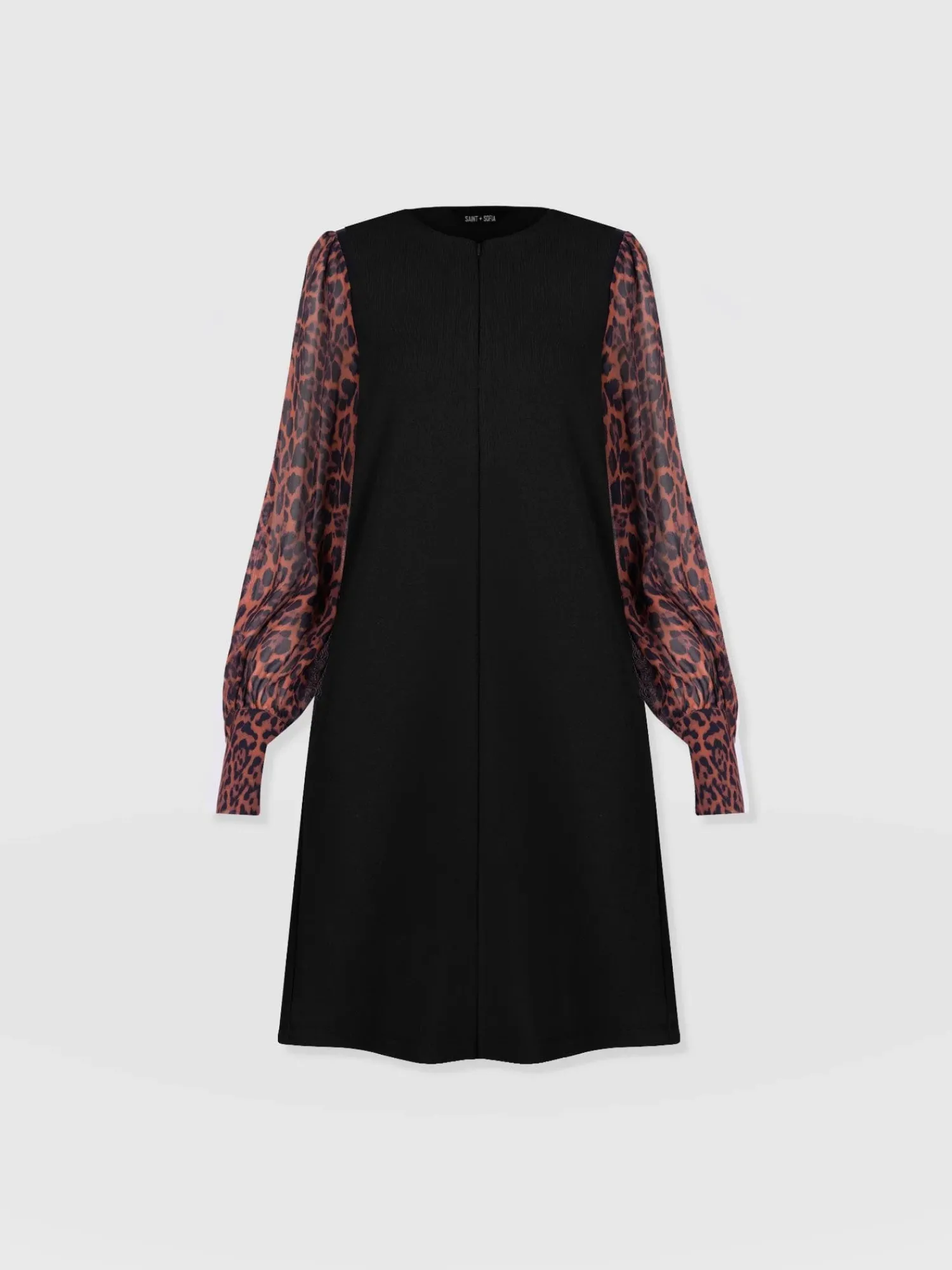 Fashion Saint and Sofia Esme Zip Up Dress - Brown Leopard