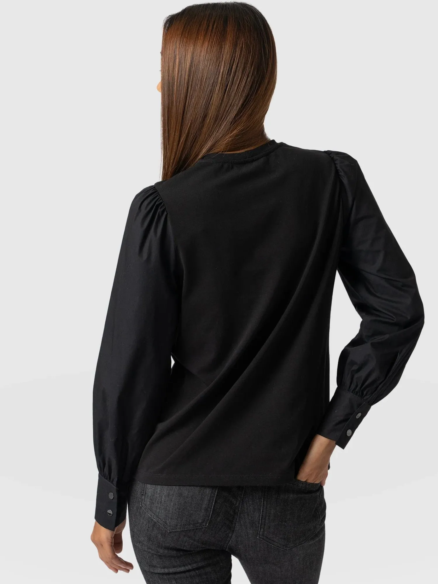 Hot Saint and Sofia Eva Mock Shirt - Black
