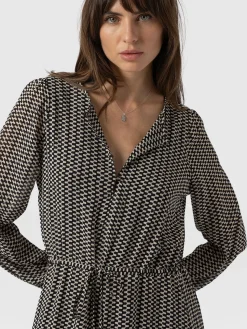 Outlet Saint and Sofia Evelyn High Low Dress - Monochrome Wave