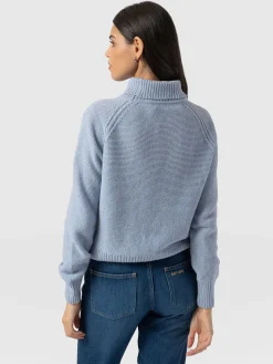 New Saint and Sofia Glen Cable Knit Sweater - Pale Blue