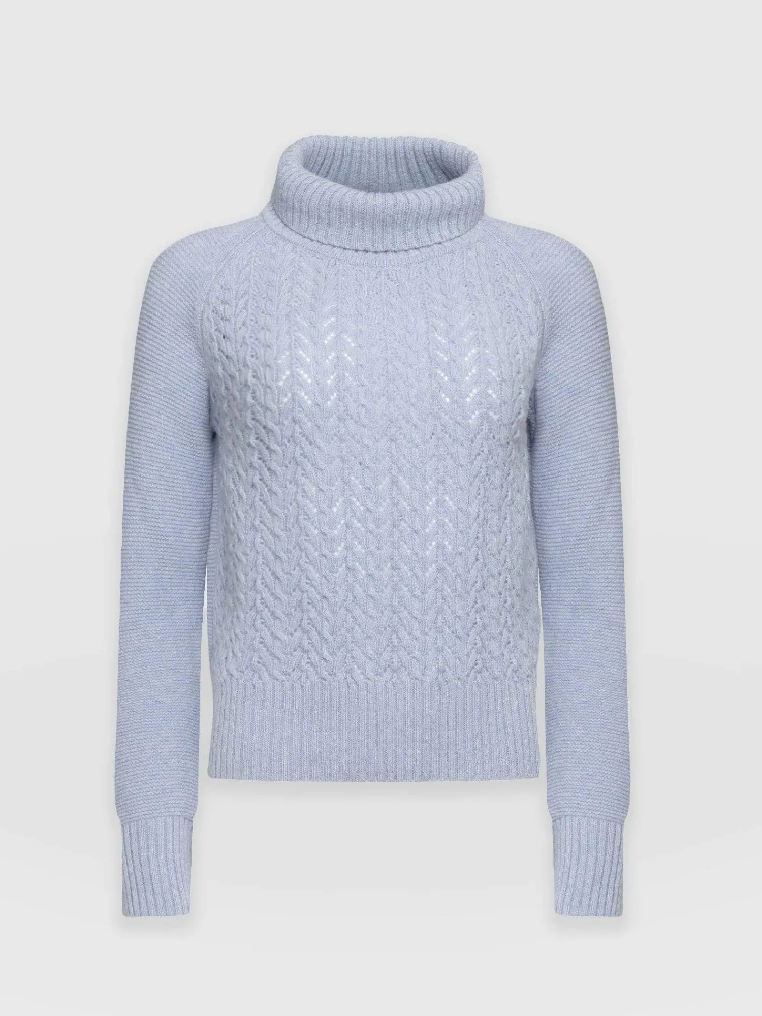 New Saint and Sofia Glen Cable Knit Sweater - Pale Blue