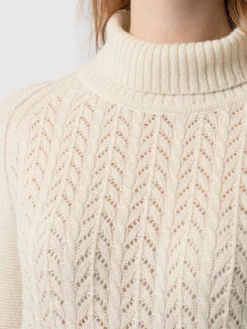 Clearance Saint and Sofia Glen Cable Knit Sweater - Cream