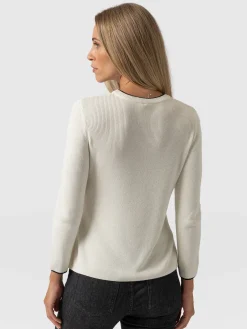 Discount Saint and Sofia Honeycomb Rib Sweater - Cream