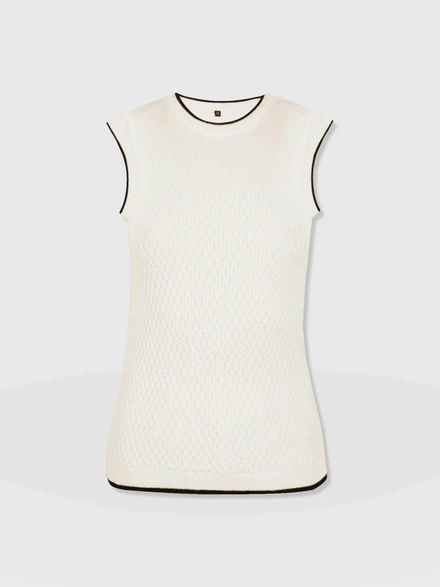 Sale Saint and Sofia Honeycomb Sleeveless Rib Knit - Cream