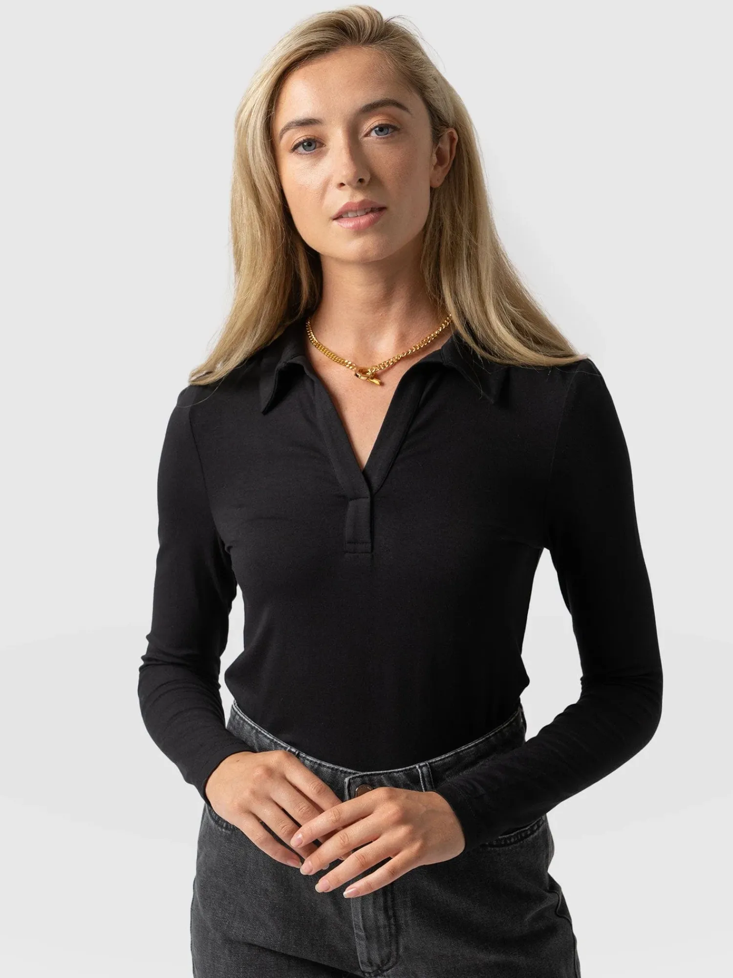 Best Saint and Sofia Isla Polo Tee - Black