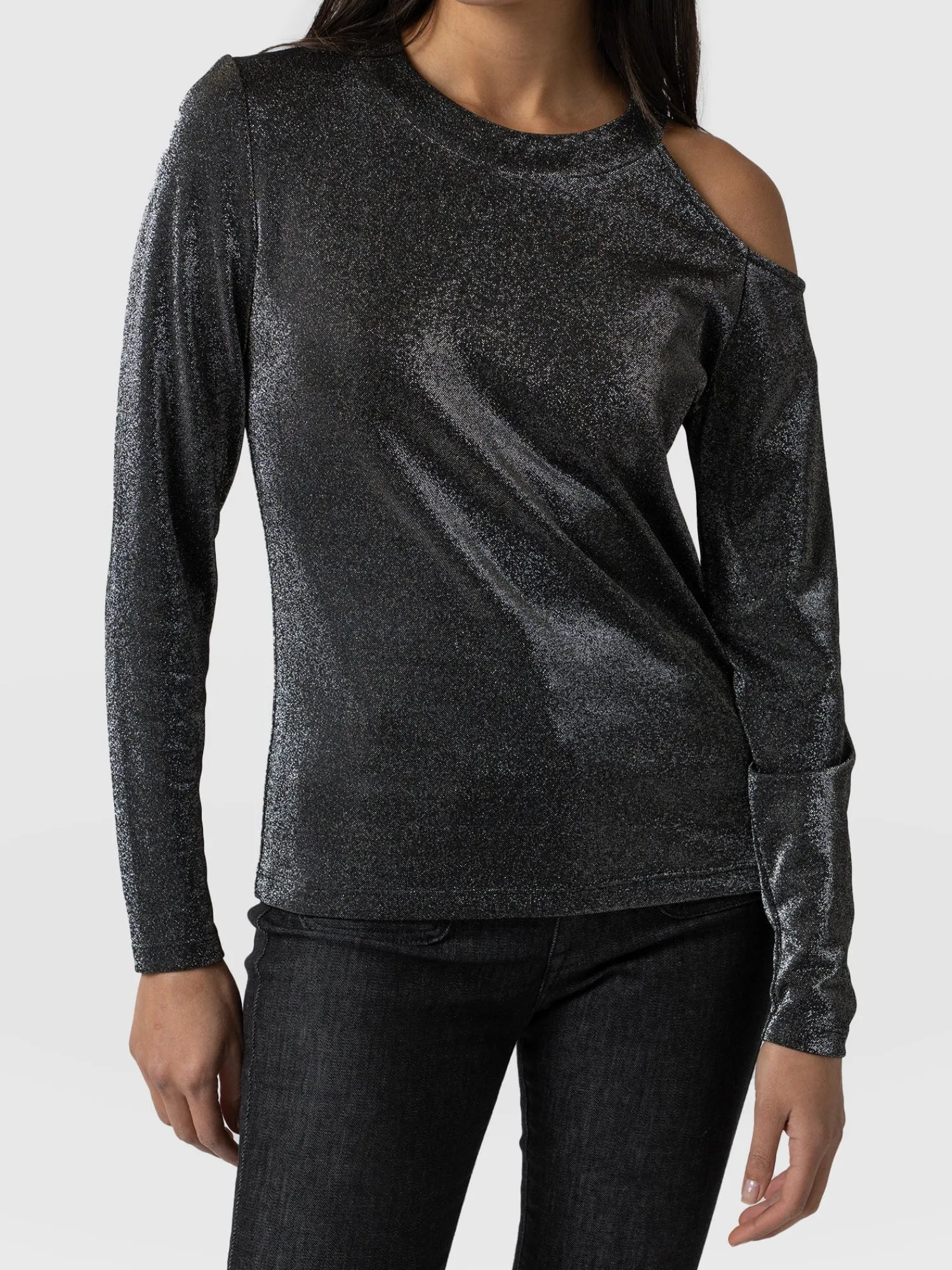 Best Saint and Sofia Jasna Cold Shoulder Tee - Silver