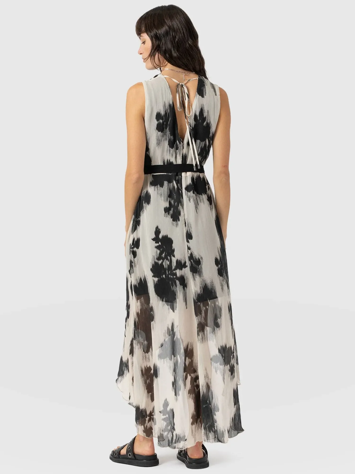 Clearance Saint and Sofia Lexi High Low Dress - White Fade Floral