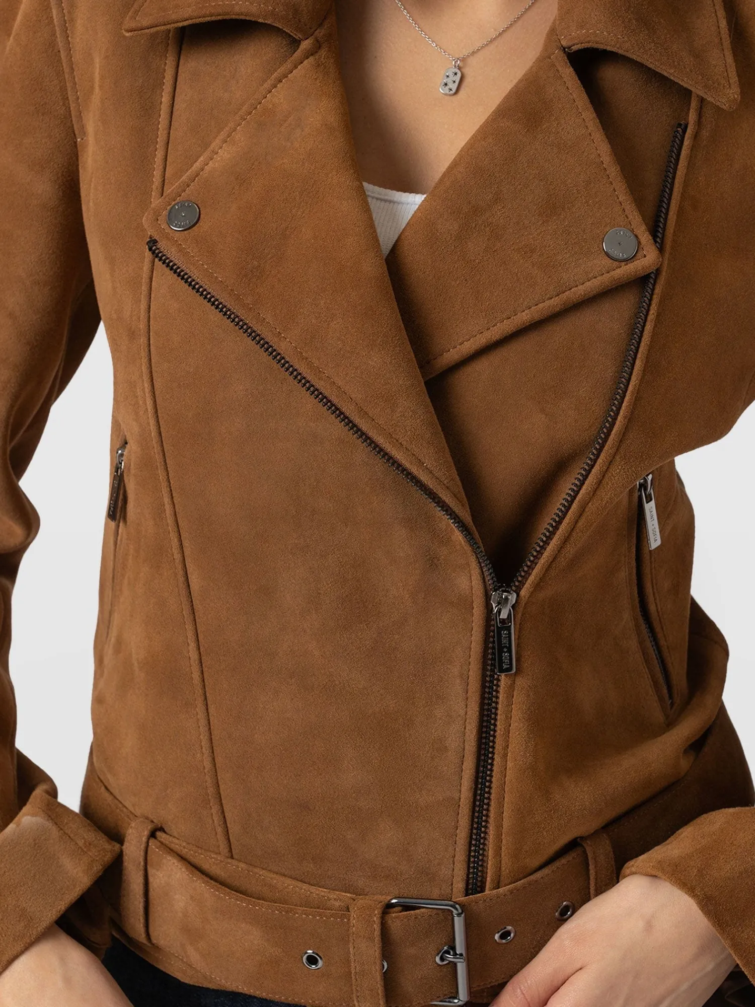 Best Saint and Sofia Luther Suede Jacket - Camel