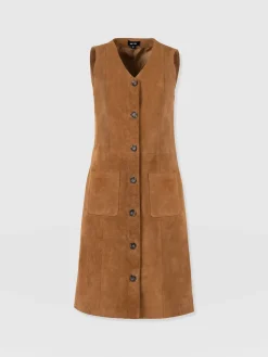 Discount Saint and Sofia Luther Suede Mini Dress - Camel